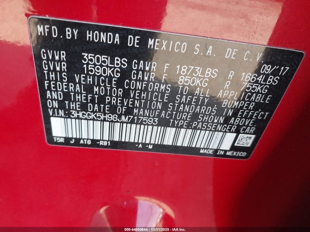 3HGGK5H98JM717593 Honda Fit Ex-l