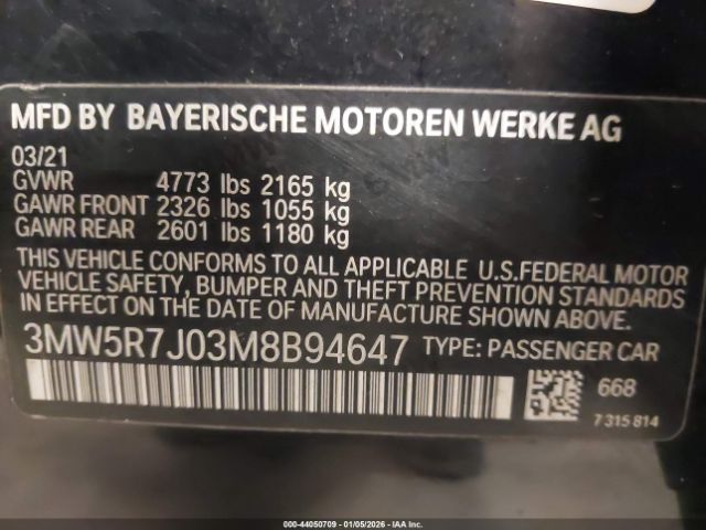 2021 BMW 330I 3MW5R7J03M8B94647 Photo 8