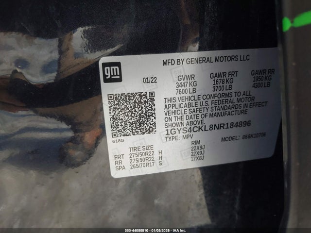 2022 CADILLAC ESCALADE 1GYS4CKL8NR184896 Photo 8