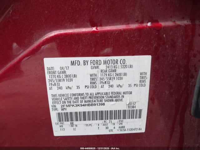 Ford Edge Titanium 2017 2FMPK3K94HBB91398 Image 9