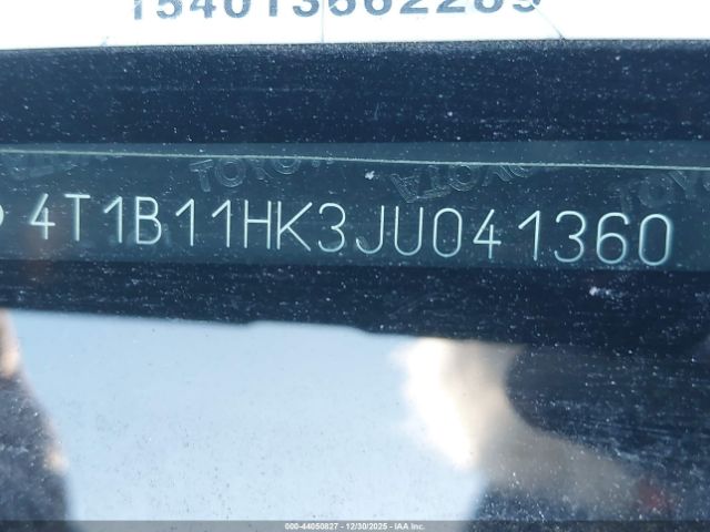 2018 TOYOTA CAMRY 4T1B11HK3JU041360 Photo 8