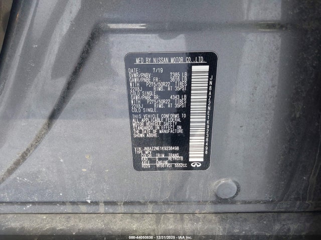 JN8AZ2NE1K9238498 Infiniti QX80 LUXE