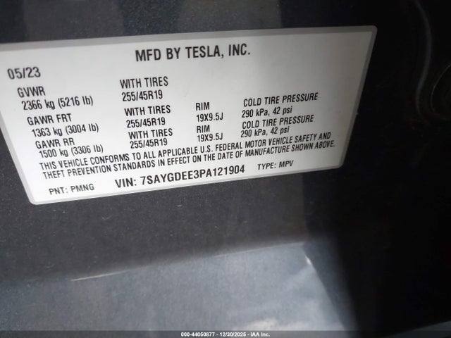 2023 TESLA MODEL Y 7SAYGDEE3PA121904 Photo 8