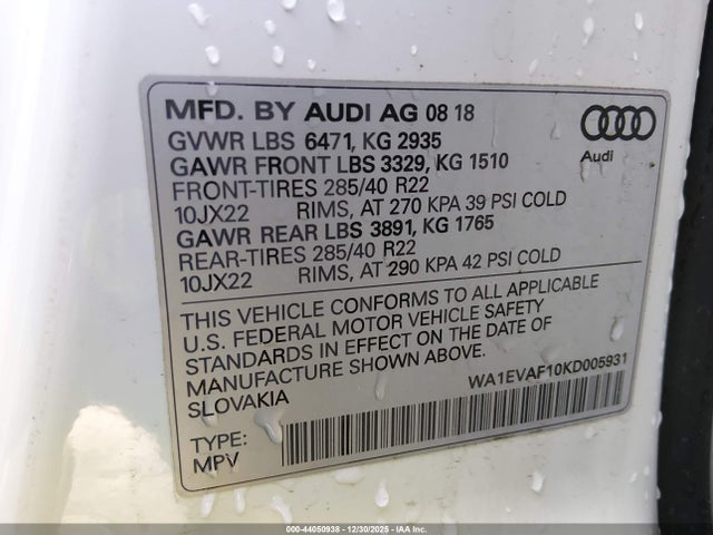 2019 AUDI Q8 WA1EVAF10KD005931 Photo 8