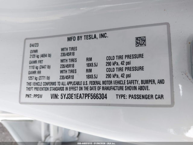 2023 TESLA MODEL 3 5YJ3E1EA7PF566304 Photo 8
