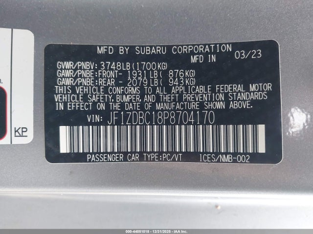 2023 SUBARU BRZ JF1ZDBC18P8704170 Photo 8