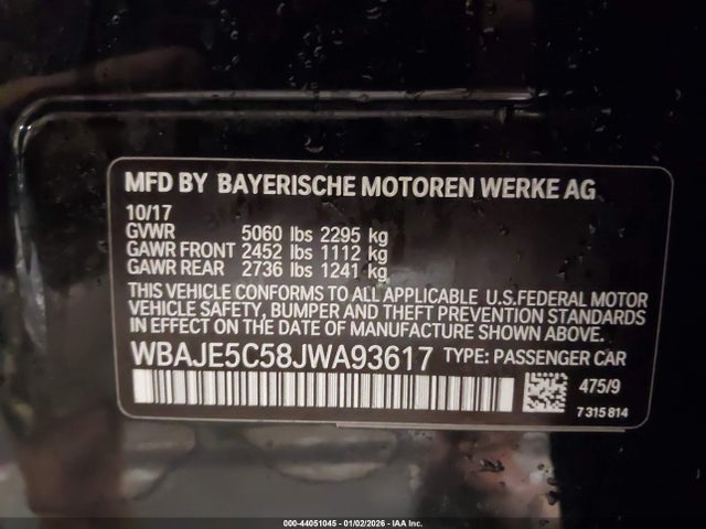 WBAJE5C58JWA93617 BMW 540I
