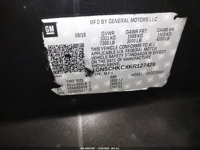 1GNSCHKCXKR127429 Chevrolet l83 - sidi: spark ignited direct injection, vvt: variable valve timing, afm, e85 max, alum