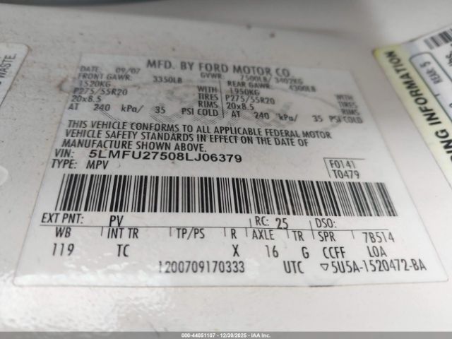 2008 LINCOLN NAVIGATOR 5LMFU27508LJ06379 Photo 8