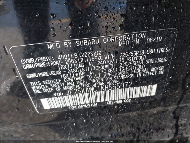 Subaru Forester Touring 2019 JF2SKAWC1KH565972 Image 9