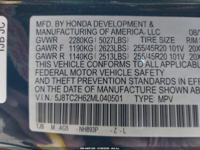 Продаж на аукціоні авто 2021 Acura Rdx A-spec Package, vin: 5J8TC2H62ML040501, номер лоту: 44051200
