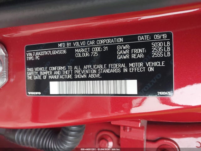 2020 VOLVO S60 7JRA22TK7LG045036 Photo 8