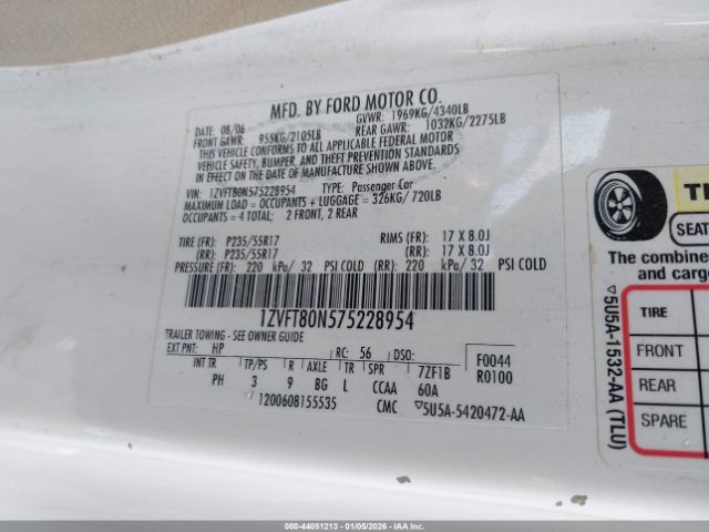 2007 FORD MUSTANG 1ZVFT80N575228954 Photo 8