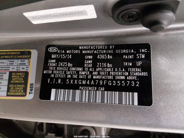 5XXGM4A79FG355732 KIA Optima Lx