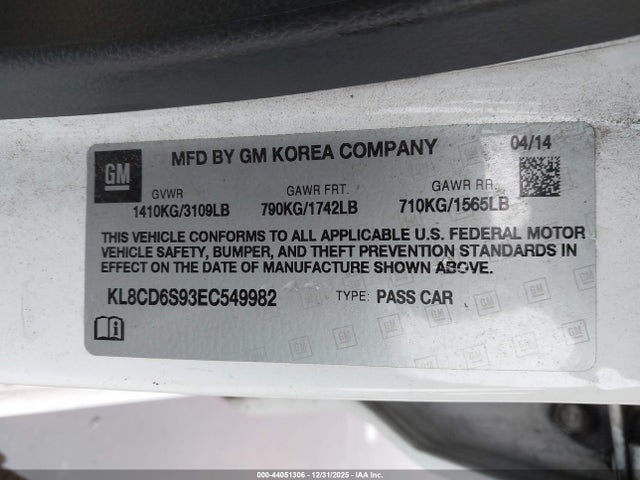 Chevrolet Spark 1lt Auto 2014 KL8CD6S93EC549982 Image 9