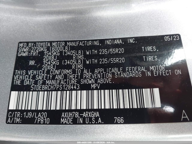 Toyota Highlander Hybrid Platinum 2023 5TDEBRCH7PS128443 Image 9
