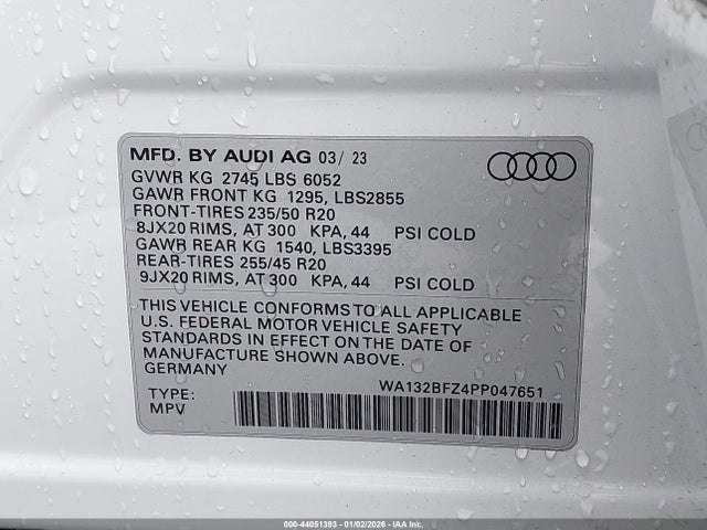 2023 AUDI Q4 SPORTBACK E-TRON WA132BFZ4PP047651 Photo 8