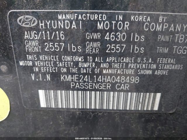 2017 HYUNDAI SONATA HYBRID KMHE24L14HA048498 Photo 8