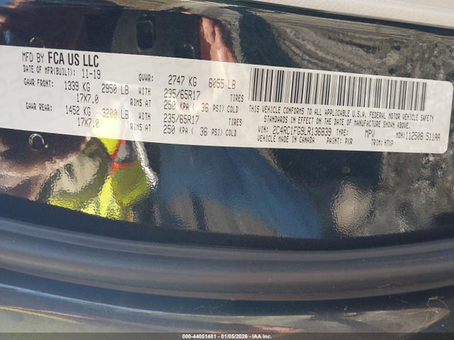2020 Chrysler Pacifica Touring მანქანა იყიდება აუქციონზე, vin: 2C4RC1FG9LR136839, აუქციონის ნომერი: 44051481