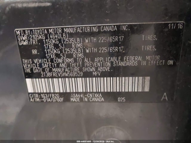 Toyota RAV4 LE 2017 2T3BFREV5HW569529 Image 9