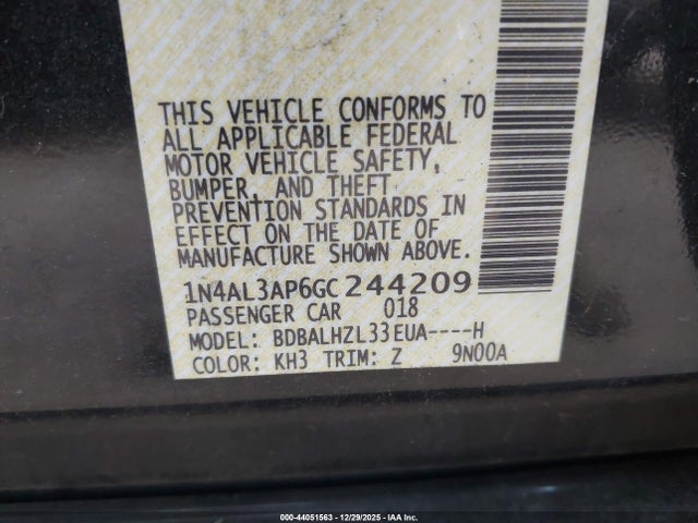 Nissan Altima 2016 1N4AL3AP6GC244209 Image 9