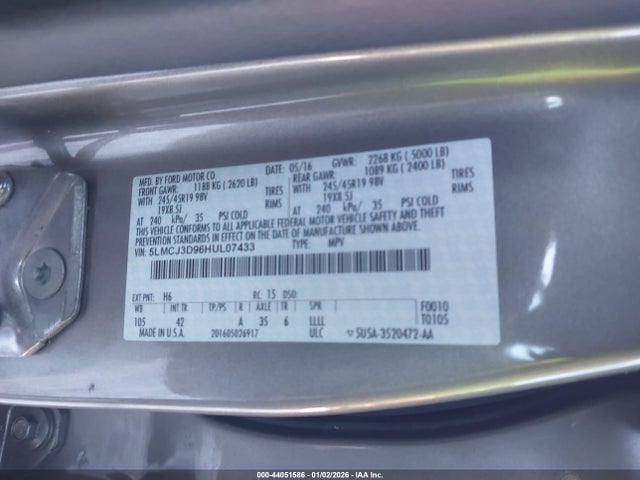 5LMCJ3D96HUL07433 Lincoln Mkc Reserve