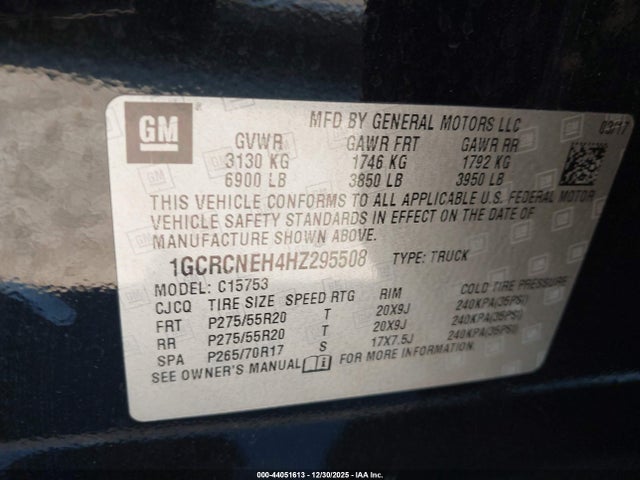 1GCRCNEH4HZ295508 Chevrolet Silverado 1500 Wt
