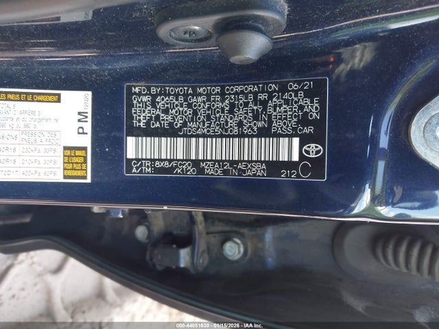 Aukcja sprzedaży 2022 Toyota Corolla Se, vin: JTDS4MCE5NJ081963, numer aukcji: 44051630