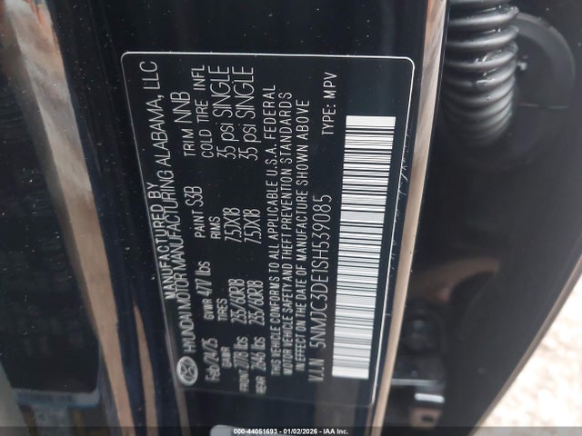5NMJC3DE1SH539085 Hyundai Tucson Sel Convenience