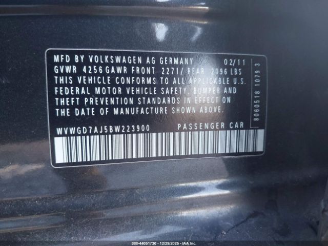 2011 VOLKSWAGEN GTI WVWGD7AJ5BW223900 Photo 8