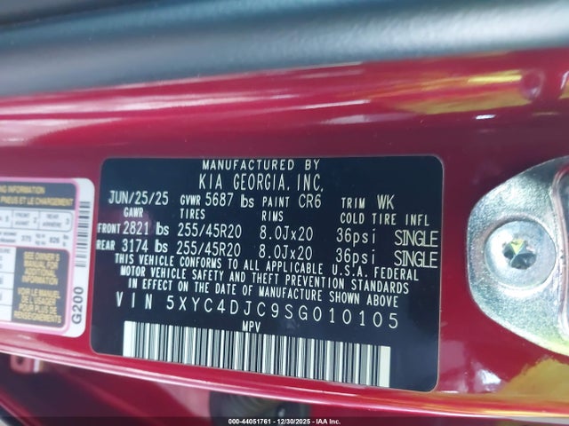 5XYC4DJC9SG010105 KIA Ev6 Gt-line