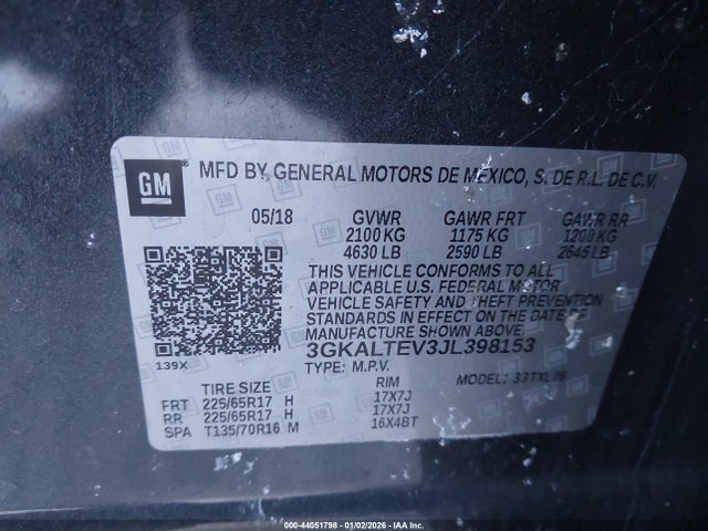 44051798 :رقم المزاد ، 3GKALTEV3JL398153 vin ، 2018 Gmc Terrain Sle مزاد بيع