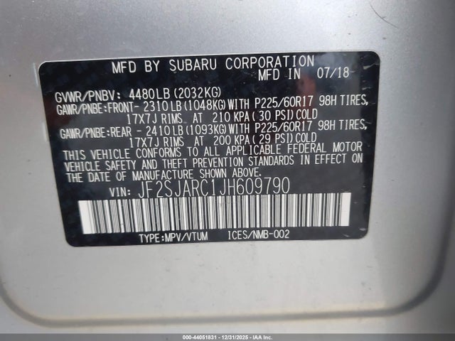 JF2SJARC1JH609790 Subaru Forester 2.5i Limited
