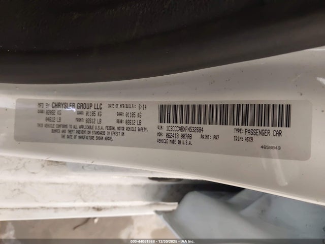 44051868 :رقم المزاد ، 1C3CCCABXFN532684 vin ، 2015 Chrysler 200 Limited مزاد بيع