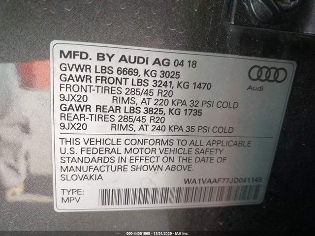 2018 AUDI Q7 WA1VAAF77JD041145 Photo 8