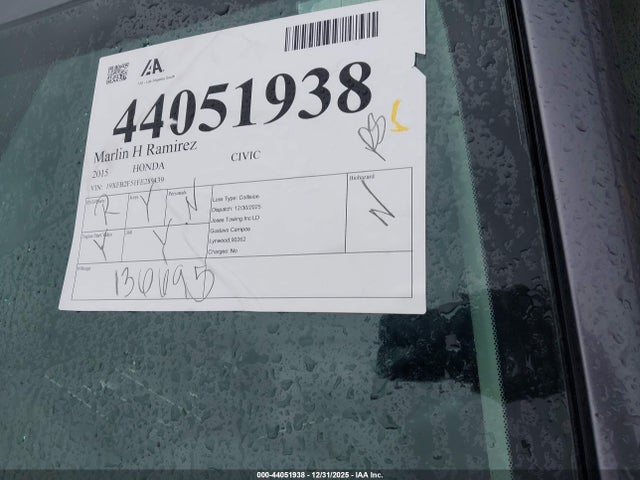 19XFB2F51FE289439 Honda Civic Lx