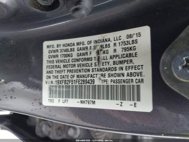 19XFB2F51FE289439 Honda Civic Lx