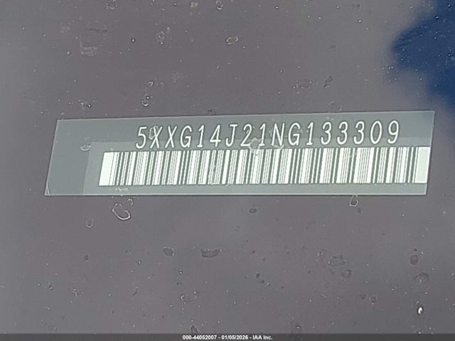 5XXG14J21NG133309 KIA K5 LXS