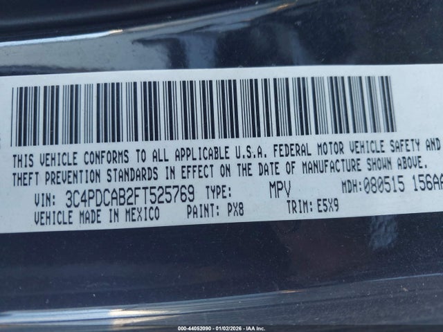 2015 Dodge Journey American Value Pkg მანქანა იყიდება აუქციონზე, vin: 3C4PDCAB2FT525769, აუქციონის ნომერი: 44052090