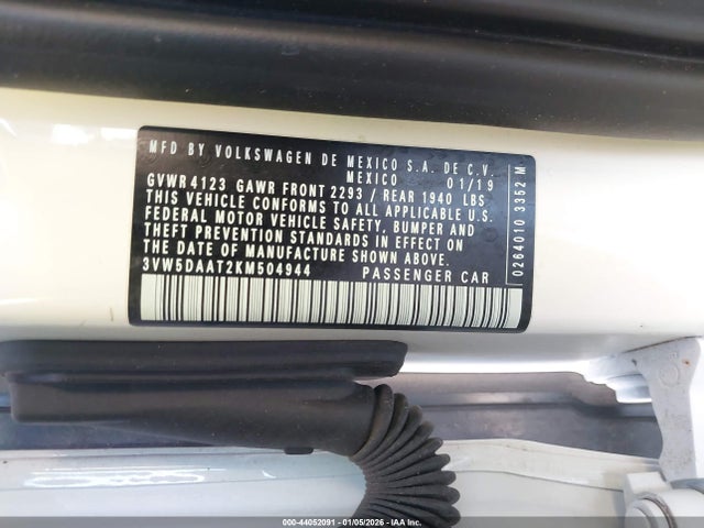 2019 VOLKSWAGEN BEETLE 3VW5DAAT2KM504944 Photo 8