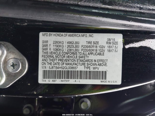 Acura Rdx Technology Acurawatch Plus Packages/technology Package 2016 5J8TB4H52GL008657 Image 9