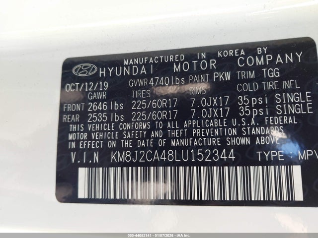 2020 HYUNDAI TUCSON KM8J2CA48LU152344 Photo 8