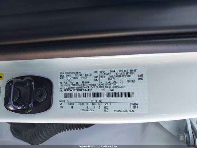 Ford F-150 Raptor 2024 1FTFW1RG0RFA43147 Image 9