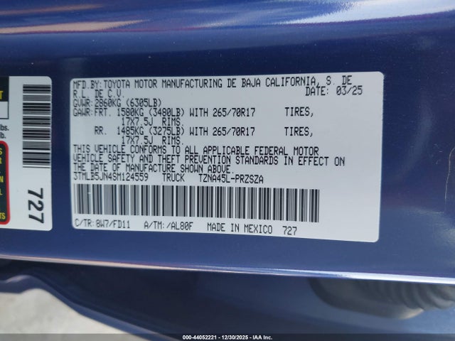 Toyota t24a-fts 2025 3TMLB5JN4SM124559 Image 9
