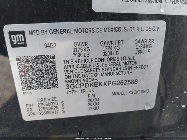 3GCPDKEKXPG262588 Chevrolet Silverado 1500 4wd Short Bed Lt With 2fl