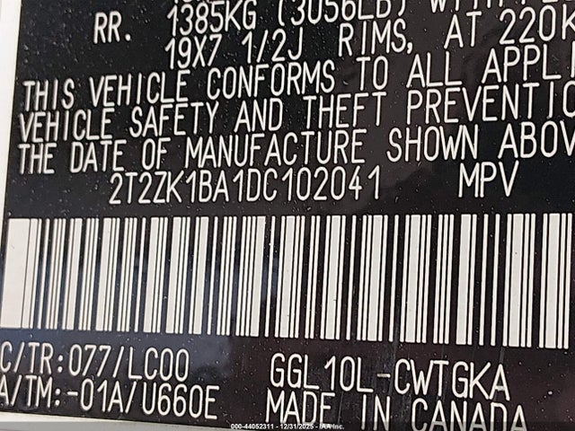 Продажа на аукционе авто 2013 Lexus Rx 350, vin: 2T2ZK1BA1DC102041, номер лота: 44052311