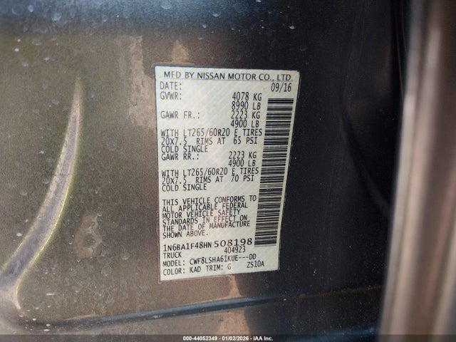1N6BA1F48HN508198 Nissan Titan Xd Sv Diesel