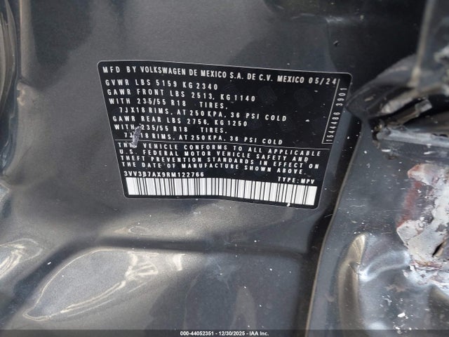 2024 VOLKSWAGEN TIGUAN 3VV3B7AX9RM122766 Photo 8