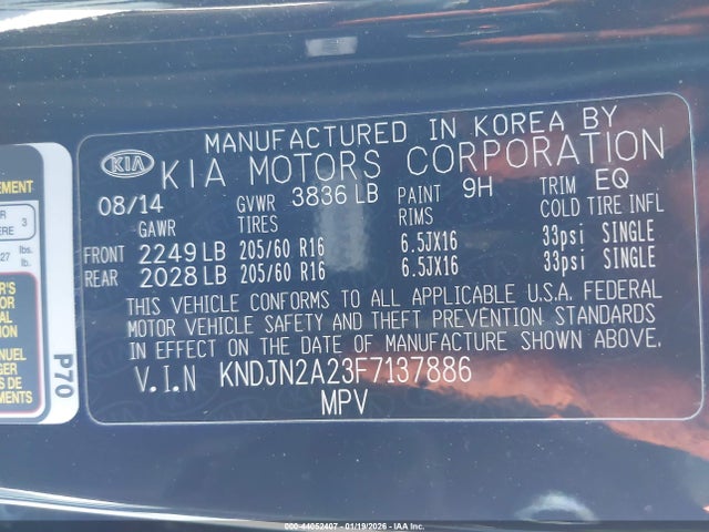 KIA Soul 2015 KNDJN2A23F7137886 Image 9