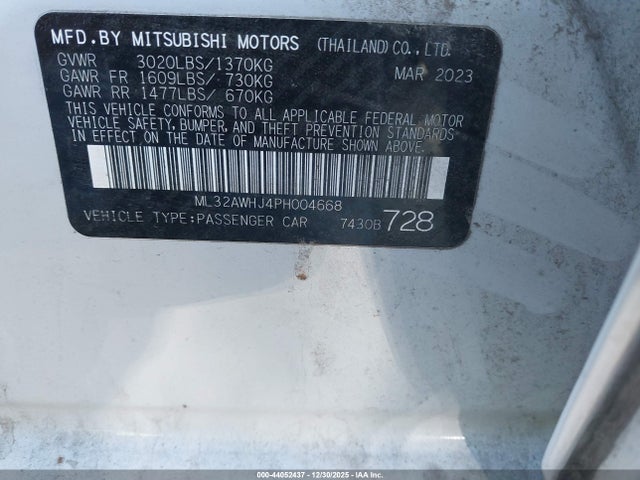 2023 MITSUBISHI MIRAGE ML32AWHJ4PH004668 Photo 8